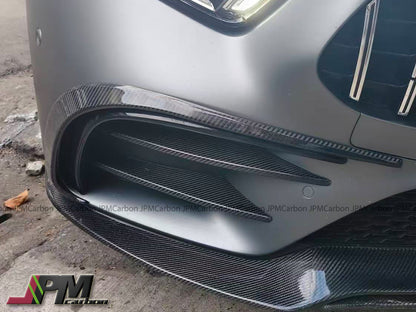 Carbon Fiber Front Bumper Add-on Canards Fins (6pcs) Fits For 2019-2021 Mercedes-Benz C257 Pre-facelift CLS-Class Sedan Only