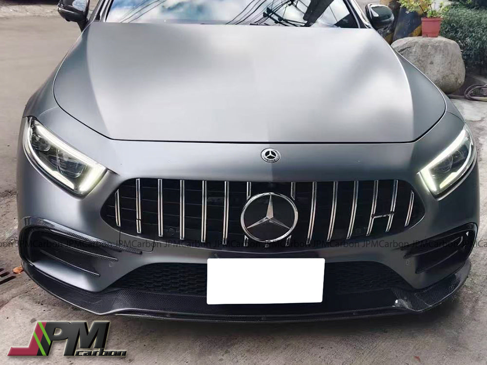 Carbon Fiber Front Bumper Add-on Canards Fins (6pcs) Fits For 2019-2021 Mercedes-Benz C257 Pre-facelift CLS-Class Sedan Only