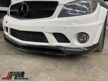 [JPMCarbon] CS  Style Carbon Fiber Front Bumper Add-on Lip Fits For 2008-2011 Mercedes-Benz W204 Pre-Facelift C63 Sedan