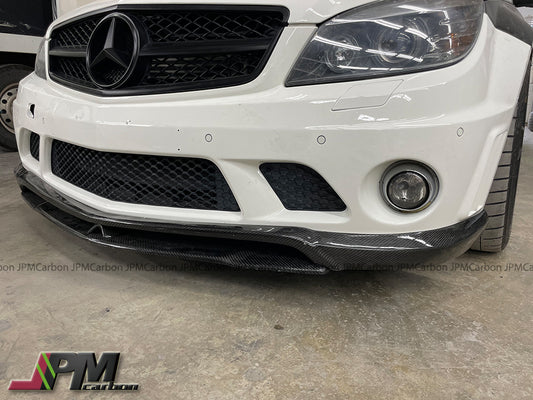 [JPMCarbon] CS  Style Carbon Fiber Front Bumper Add-on Lip Fits For 2008-2011 Mercedes-Benz W204 Pre-Facelift C63 Sedan