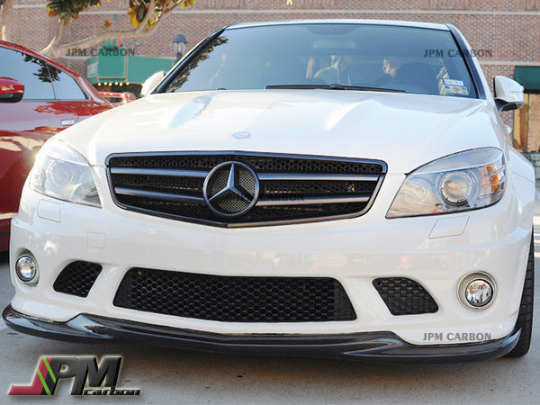 GH Style Carbon Fiber Front Bumper Add-on Lip Fits For 2008-2011 Mercedes-Benz W204 Pre-Facelift C63 Sedan Only
