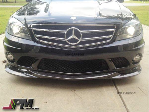 GH Style Carbon Fiber Front Bumper Add-on Lip Fits For 2008-2011 Mercedes-Benz W204 Pre-Facelift C63 Sedan Only
