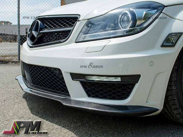 BS Style Carbon Fiber Front Bumper Add-on Lip Fits For 2012-2014 Mercedes-Benz W204 Facelift C63 Only