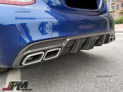 [JPMCarbon] DP Style Carbon Fiber Rear Diffuser w/ LED Tail Light Fits For 2015-2020 Mercedes-Benz W205 C63 C63S Sedan