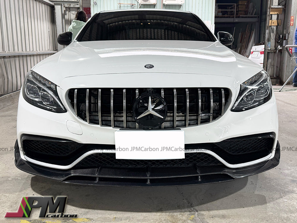 [JPMCarbon] B Style Carbon Fiber Front Bumper Add-on Lip Fits For 2015-2021 Mercedes-Benz W205 C63 Only