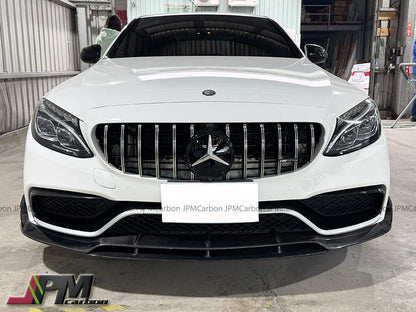 [JPMCarbon] B Style Carbon Fiber Front Bumper Add-on Lip Fits For 2015-2021 Mercedes-Benz W205 C63 Only