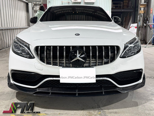 [JPMCarbon] B Style Carbon Fiber Front Bumper Add-on Lip Fits For 2015-2021 Mercedes-Benz W205 C63 Only