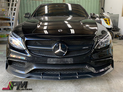 [JPMCarbon] B Style Carbon Fiber Front Bumper Add-on Lip Fits For 2015-2021 Mercedes-Benz W205 C63 Only
