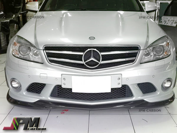 GH Style Carbon Fiber Front Bumper Add-on Lip Fits For 2008-2011 Mercedes-Benz W204 Pre-Facelift C63 Sedan Only