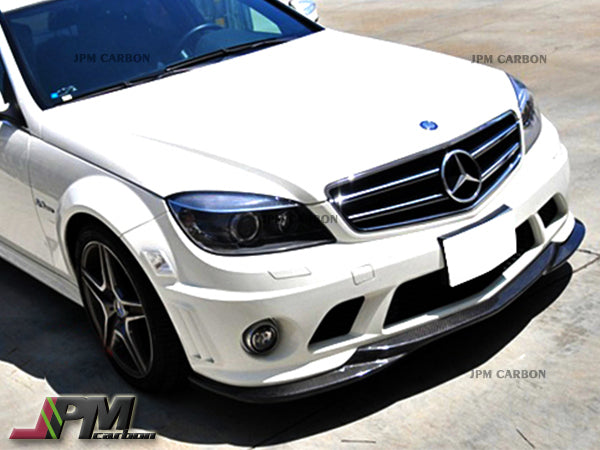 GH Style Carbon Fiber Front Bumper Add-on Lip Fits For 2008-2011 Mercedes-Benz W204 Pre-Facelift C63 Sedan Only