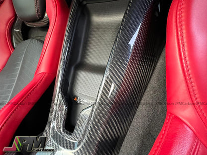 Dry Carbon Console Waterfall Wireless Phone Charger Trim Cover Fits For 2020-2025 Chevrolet Corvette C8 Only