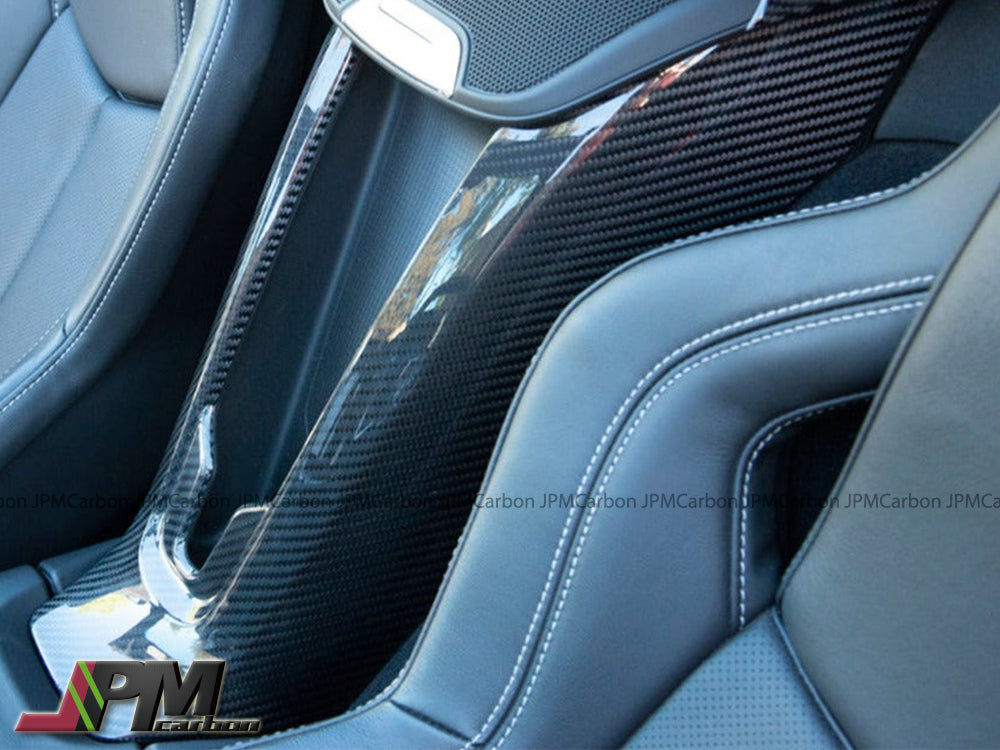Dry Carbon Console Waterfall Wireless Phone Charger Trim Cover Fits For 2020-2025 Chevrolet Corvette C8 Only