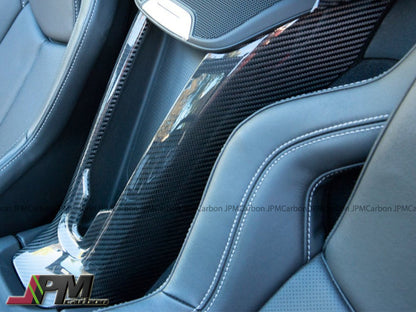 Dry Carbon Console Waterfall Wireless Phone Charger Trim Cover Fits For 2020-2025 Chevrolet Corvette C8 Only