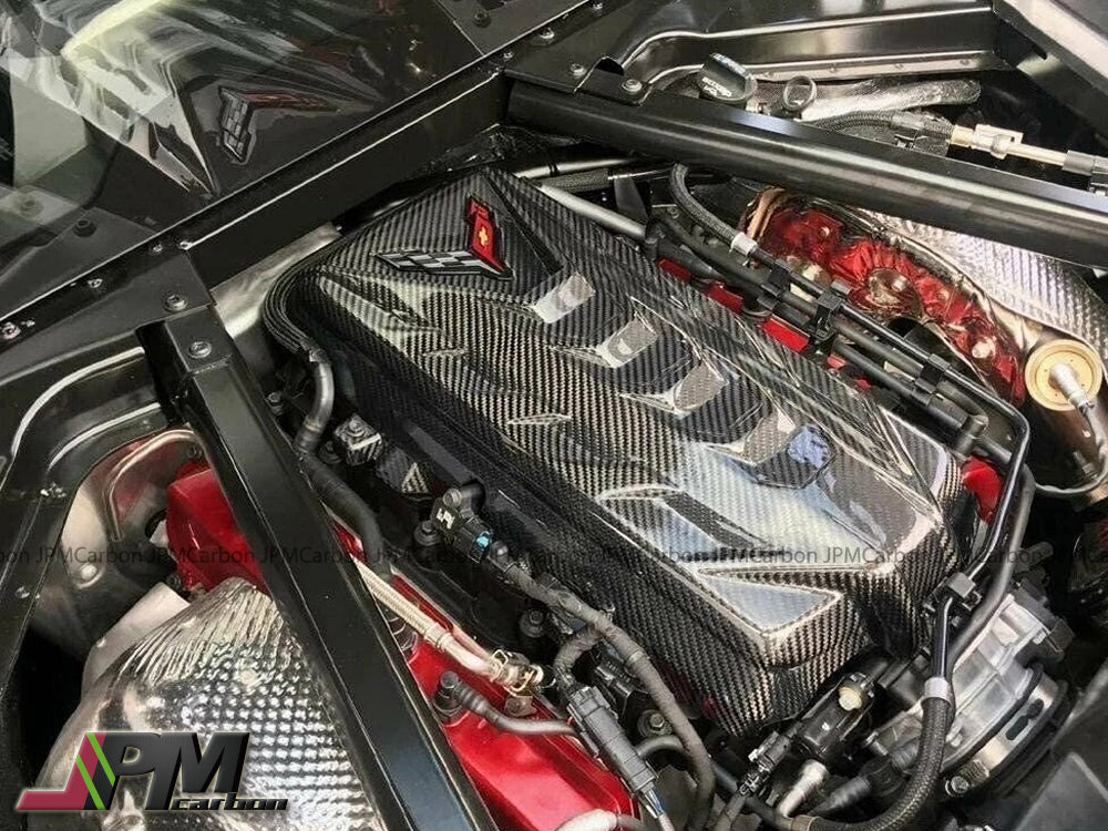 Dry Carbon Engine Cover Fits For 2020-2025 Chevrolet Corvette C8 Only