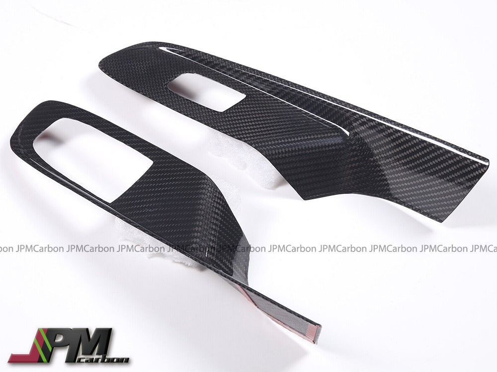 Dry Carbon Window Door Lock Control Switch Trims Fits For 2020-2025 Chevrolet Corvette C8 Coupe Only