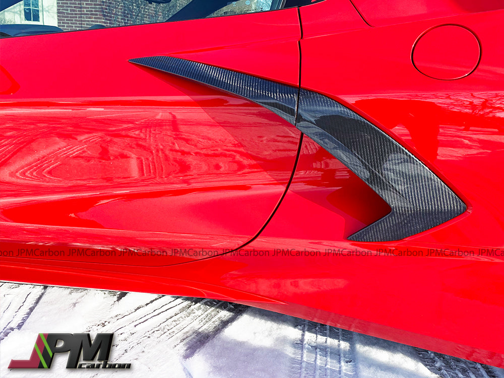 Dry Carbon Side Door Garnish Vent Trim Covers Fits For 2020-2025 Chevrolet Corvette C8 Only