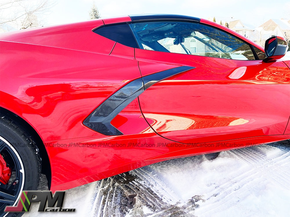 Dry Carbon Side Door Garnish Vent Trim Covers Fits For 2020-2025 Chevrolet Corvette C8 Only