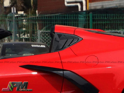 Dry Carbon Window Louver Scoop Shade Trim Covers Fits For 2020-2025 Chevrolet Corvette C8 Only