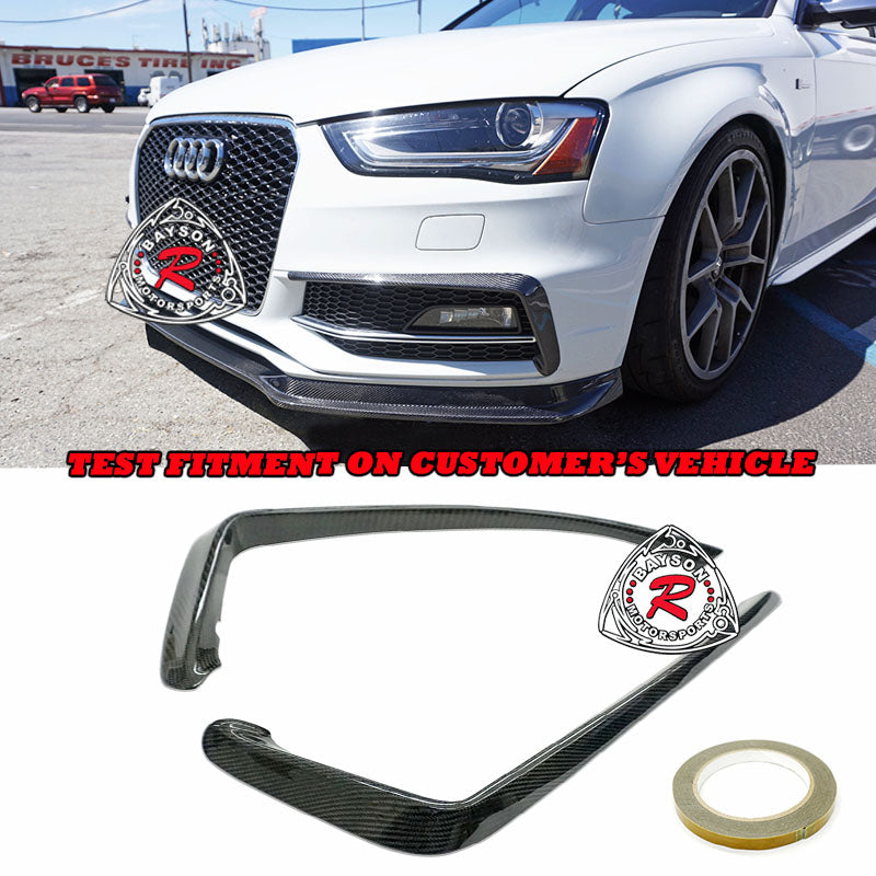 Front Bumper Canards (Carbon Fiber) For 2013-2016 Audi A4 S-Line/S4 (B8.5)