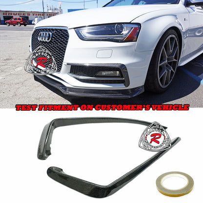 Front Bumper Canards (Carbon Fiber) For 2013-2016 Audi A4 S-Line/S4 (B8.5)