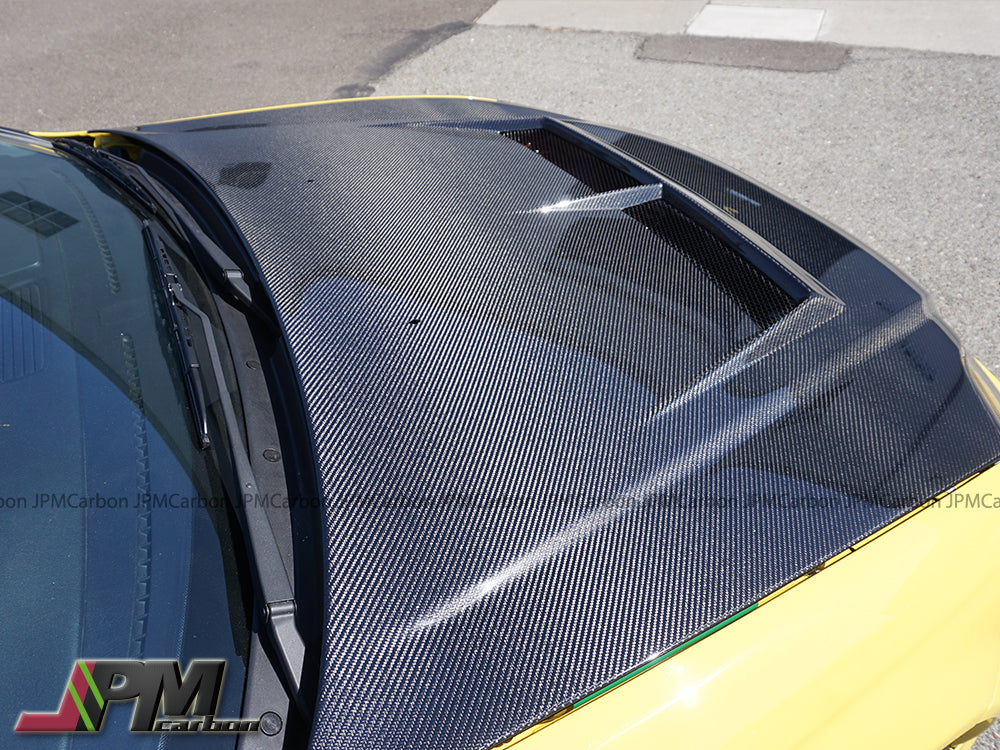 [JPMCarbon] JS Style (Carbon Fiber) Hood without Nozzle Holes For 1999-2000 Honda Civic 2Dr/3Dr/4Dr