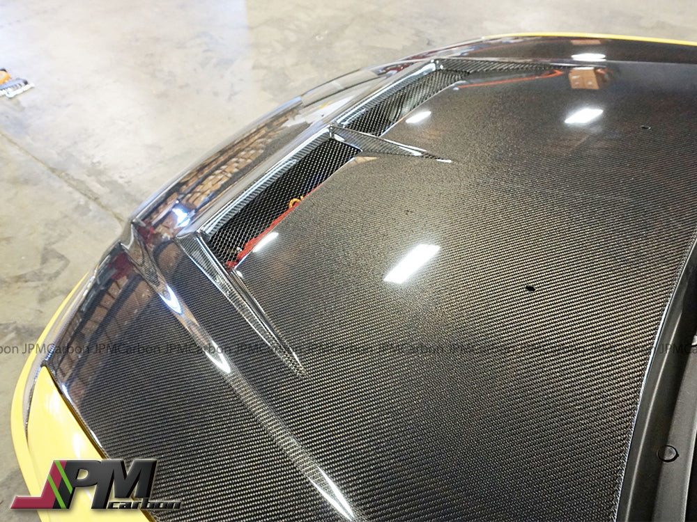 [JPMCarbon] JS Style (Carbon Fiber) Hood without Nozzle Holes For 1999-2000 Honda Civic 2Dr/3Dr/4Dr