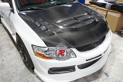 VT Style (Carbon Fiber) Hood For 2003-2007 Mitsubishi Evolution-8/9