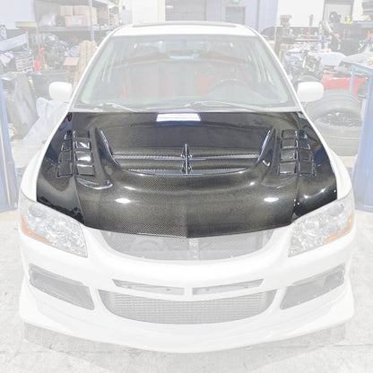 VT Style (Carbon Fiber) Hood For 2003-2007 Mitsubishi Evolution-8/9
