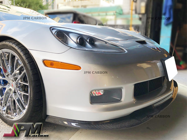Original ZR1 Style Carbon Fiber Front Bumper Add-on Lip Fits For 2005-2013 Chevrolet Corvette C6 Z06 ZR1 Only