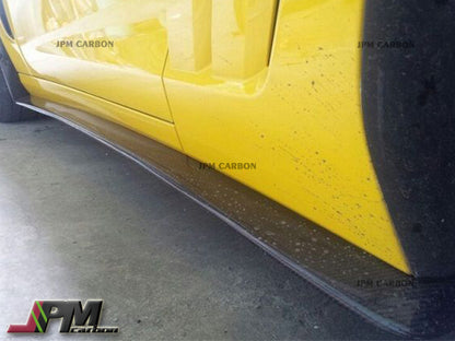 Z06 Style Carbon Fiber Side Skirt Add-on Lip Fits For 2005-2013 Chevrolet Corvette C6 Z06 ZR1 Only