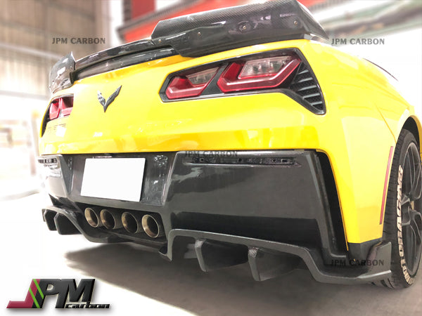 R2 Style Carbon Fiber Rear Diffuser Fits For 2014-2019 Corvette C7 Stingray and Z51 Only