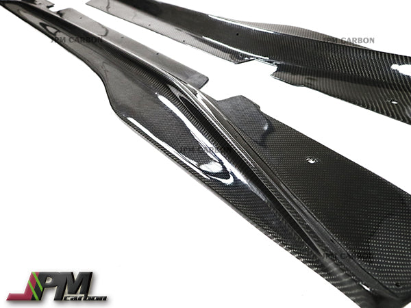 JPM R1 Carbon Fiber Front Bumper Add-on Lip + Side Skirts Extension Lip for Corvette C7