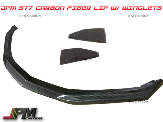 T6 Style Carbon Fiber Front Bumper Add-on Lip with Winglets Fits For 2016-2018 Chevy Camaro LS LT RS Only