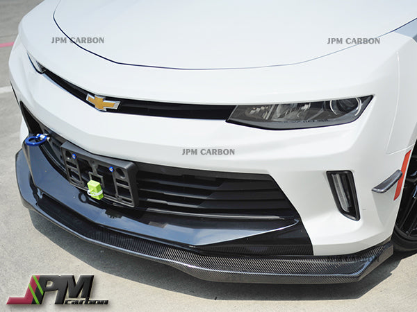 JPM R1 Carbon Fiber Front Bumper Add-on Lip Fits For 2016-2018 Chevy Camaro LS LT RS Only