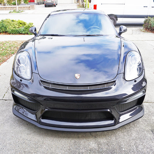 GT4 Style Front Bumper with DRL (With Headlight Washer Holes) For 2013-2016 Porsche Cayman/Boxster (981)