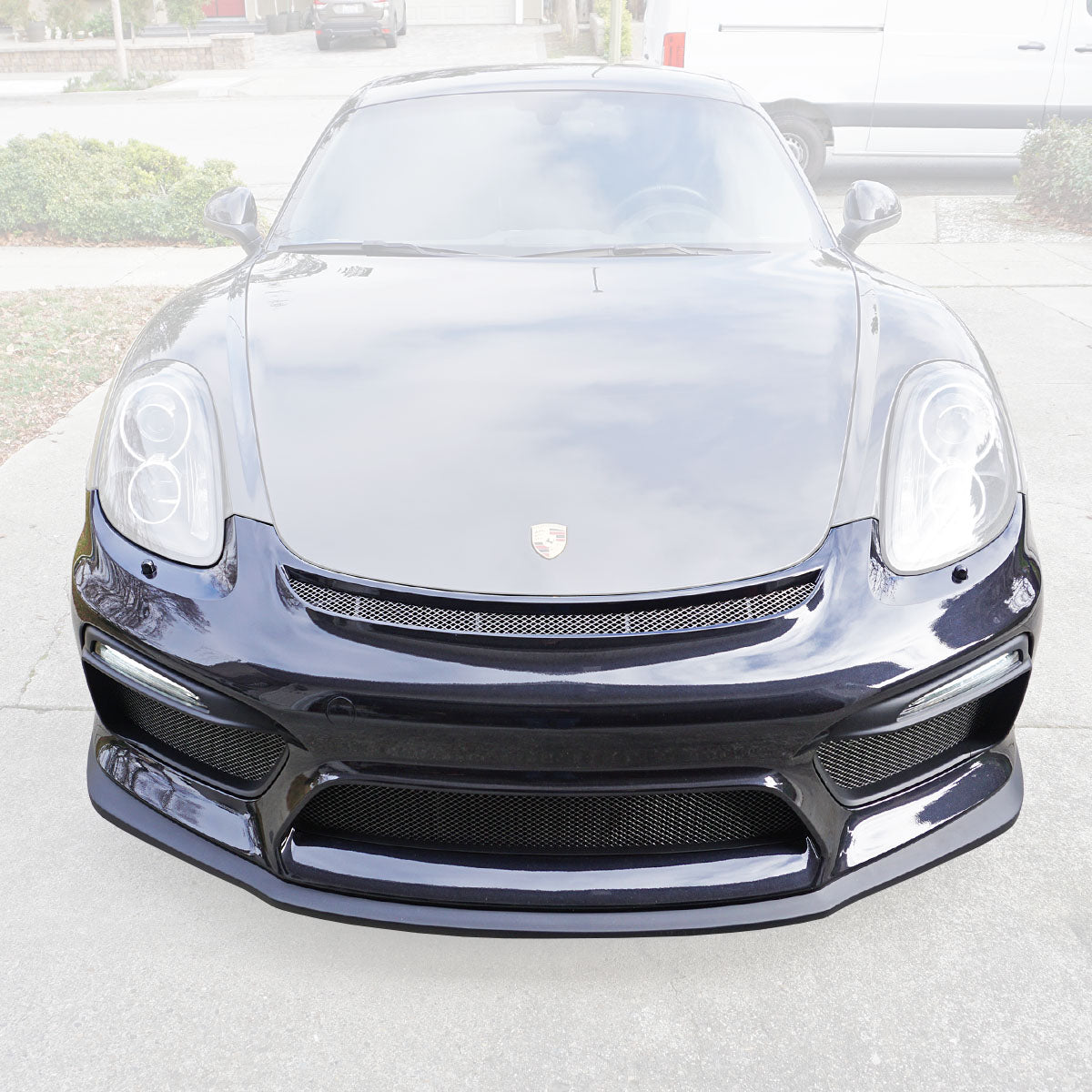 GT4 Style Front Bumper with DRL (With Headlight Washer Holes) For 2013-2016 Porsche Cayman/Boxster (981)