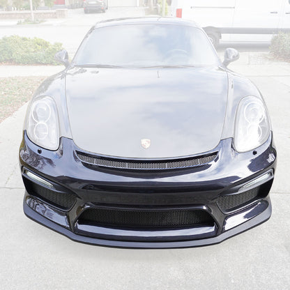 GT4 Style Front Bumper with DRL (With Headlight Washer Holes) For 2013-2016 Porsche Cayman/Boxster (981)