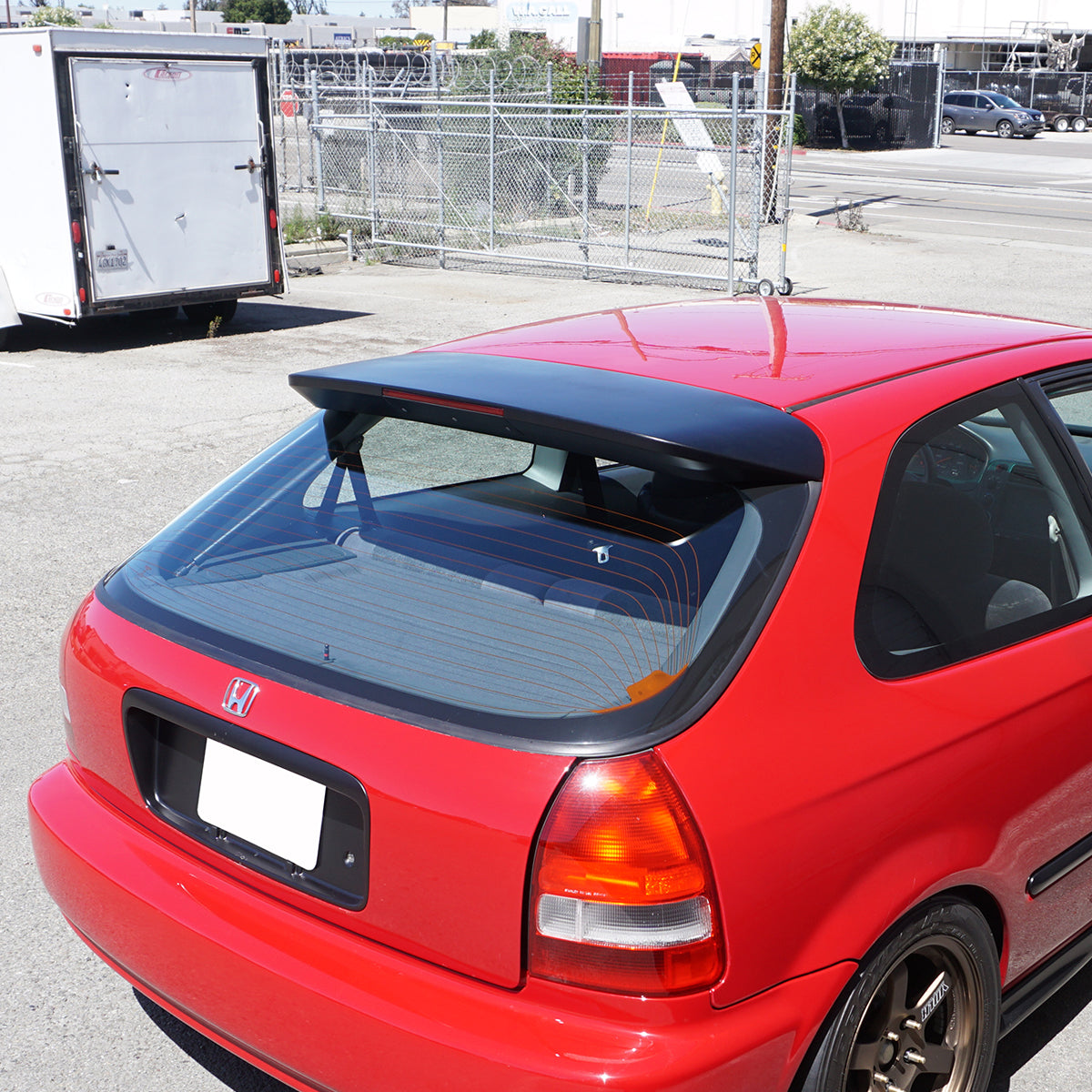 Spn Style Spoiler w/ Red LED For 1996-2000 Honda Civic (3Dr Hatchback)