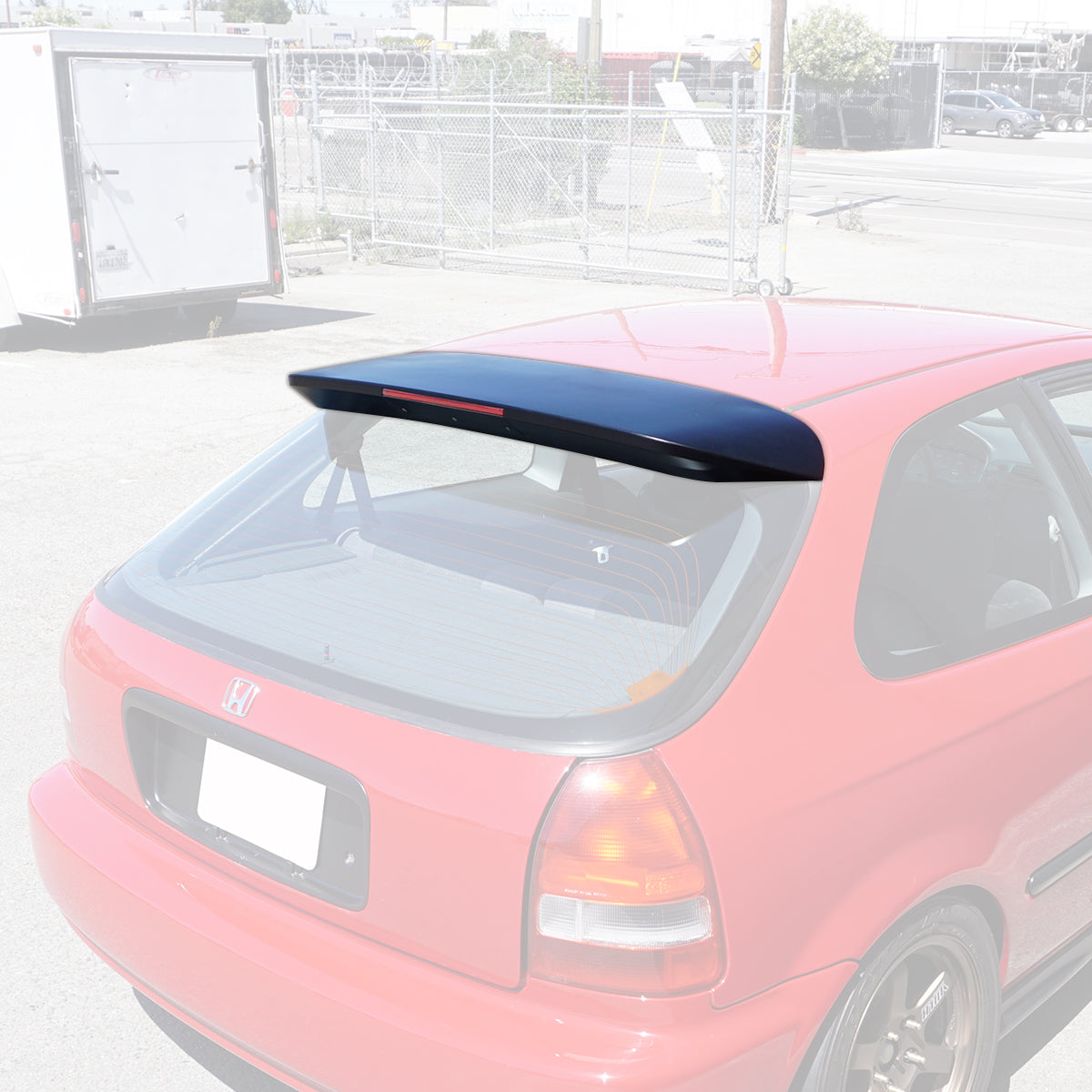 Spn Style Spoiler w/ Red LED For 1996-2000 Honda Civic (3Dr Hatchback)