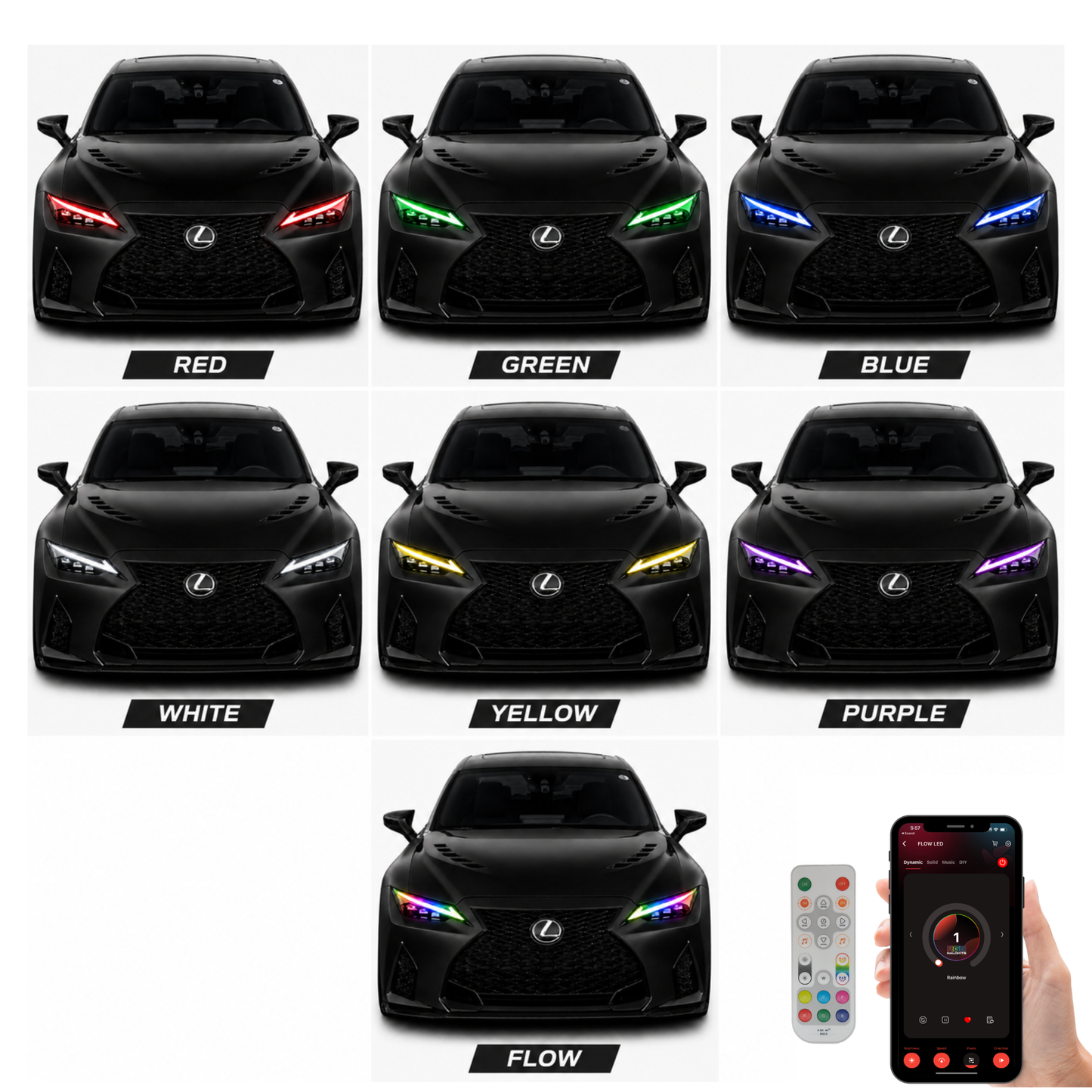 Lexus IS Multicolor Flow Series DRL Boards (2021-2024)