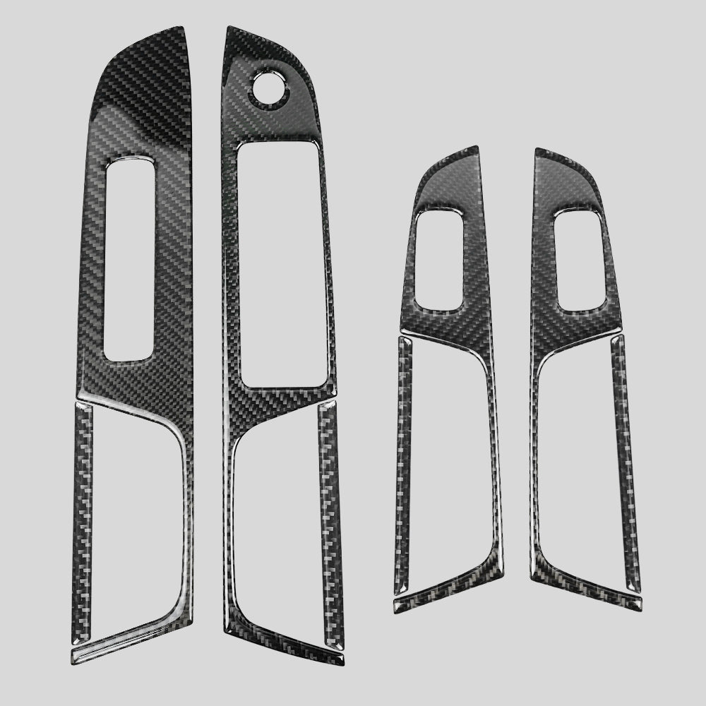 JDMuscle [18-21 WRX/STI] P&S Series Carbon Fiber Front Door Switch Panel and Rear Door Switch Panel