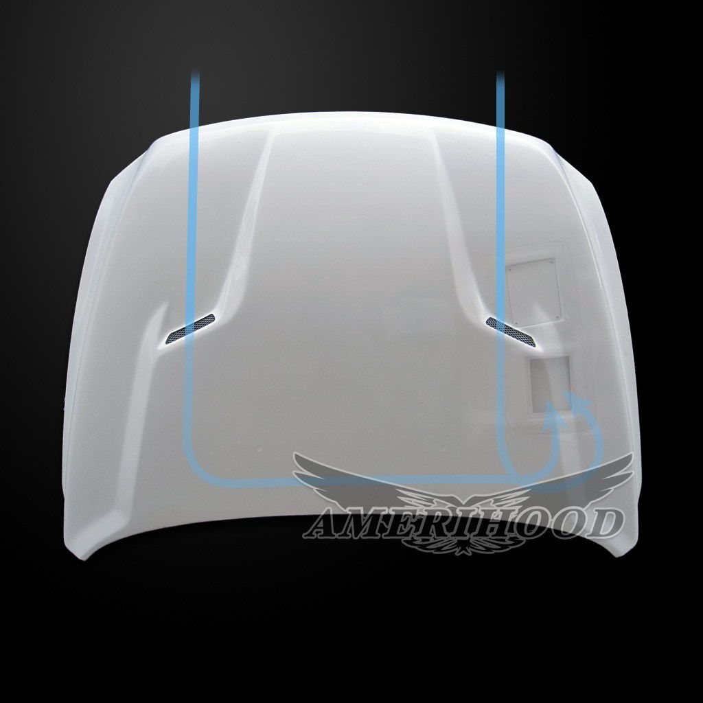 AmeriHood - Dodge RAM 2500 Model 2010-2018 CLG Style Functional Heat Extraction Hood