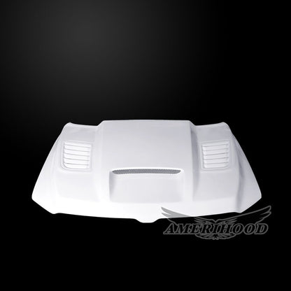 AmeriHood - Dodge Ram 1500 2019-2025 W/O TRX And RHO Model SSK Style Functional Heat Extractor Ram Air Hood