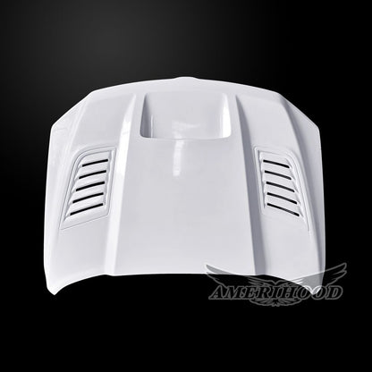 AmeriHood - Dodge Ram 1500 2019-2025 W/O TRX And RHO Model SSK Style Functional Heat Extractor Ram Air Hood