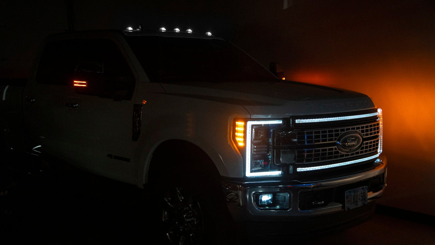 OLM Cab Light Replacement Set (Clear Lens/White Light) - 2017-2022 Ford Super Duty F250/F350