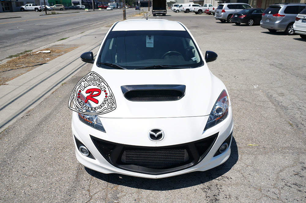 Raised Style (Carbon Fiber) Hood Scoop For 2010-2013 Mazdaspeed-3 (5Dr Hatchback)
