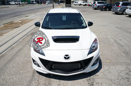 Raised Style (Carbon Fiber) Hood Scoop For 2010-2013 Mazdaspeed-3 (5Dr Hatchback)