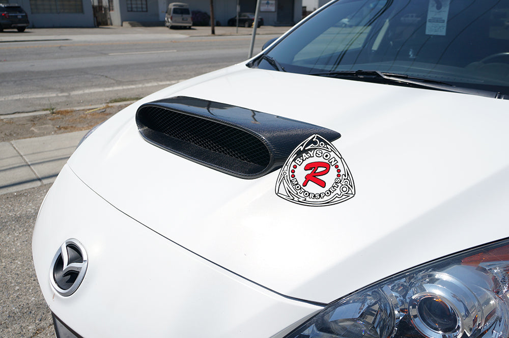 Raised Style (Carbon Fiber) Hood Scoop For 2010-2013 Mazdaspeed-3 (5Dr Hatchback)