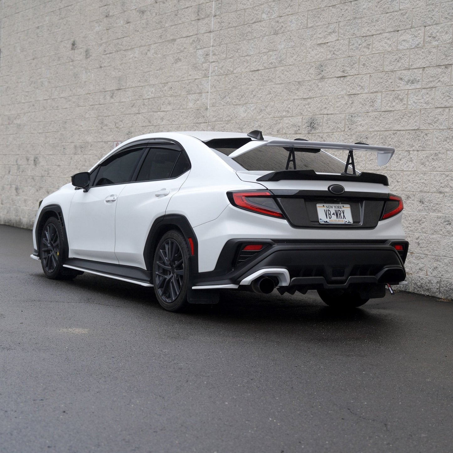 JDMuscle [22-25 WRX] STI Style Swan Neck Spoiler Paint Matched / Carbon Fiber