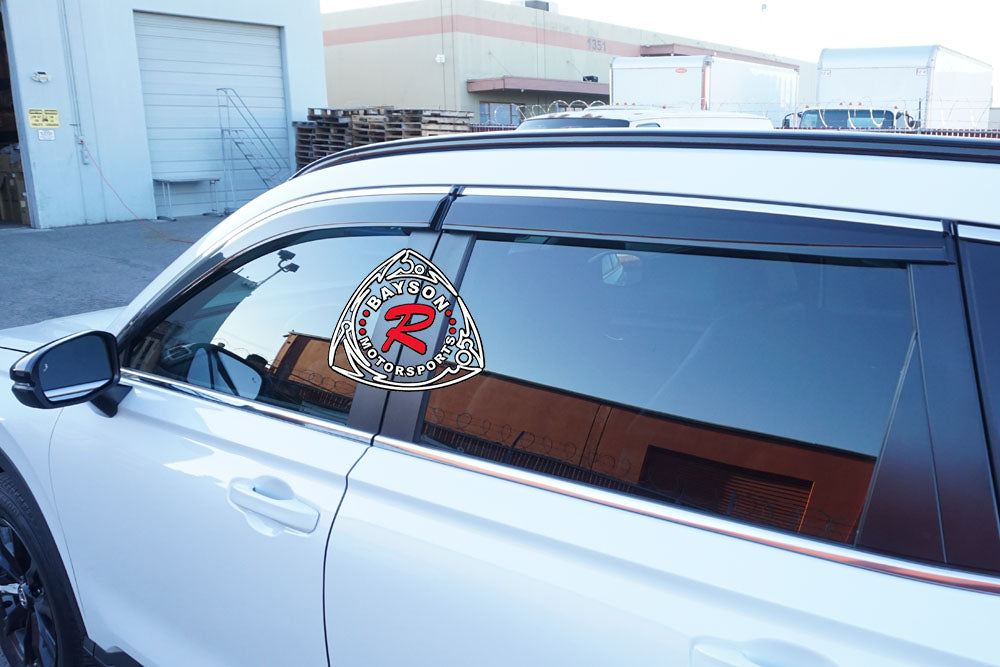 Window Visors with Stainless Steel Chrome Trims For Honda CR-V 2023-2024